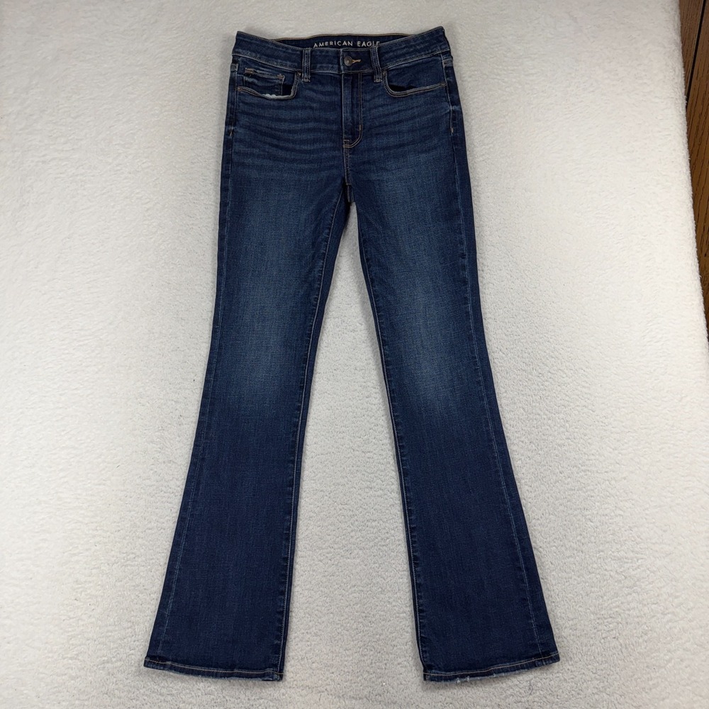 American Eagle Next Level Stretch High Rise Skinny Kick Jeans 4 Dark Blue 29x31